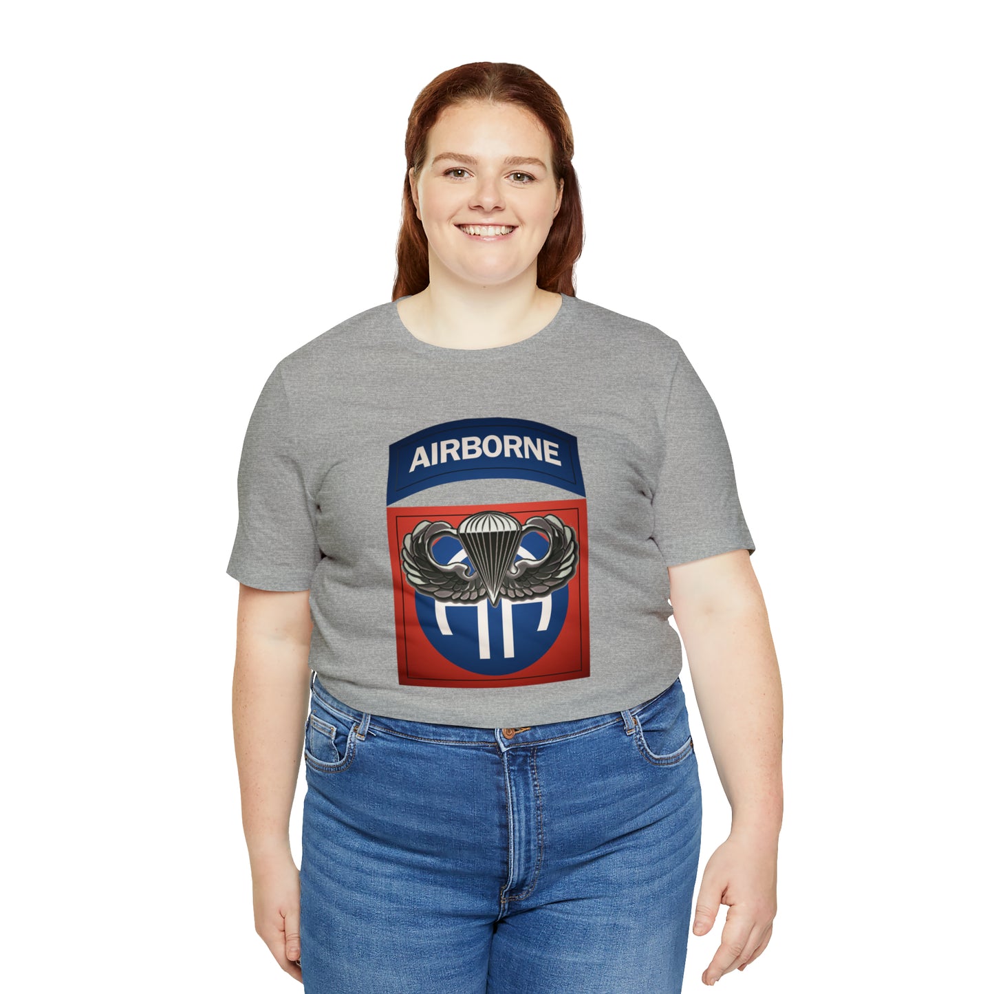 Basic Parachutist Wings and 82nd Patch Unisex Jersey Short Sleeve Tee