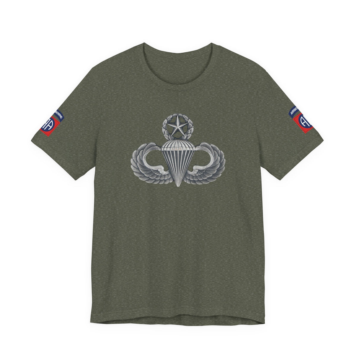 82nd Airborne Master Wings Both-Sleeve Patch T-Shirt | Jumpmaster Life Collection