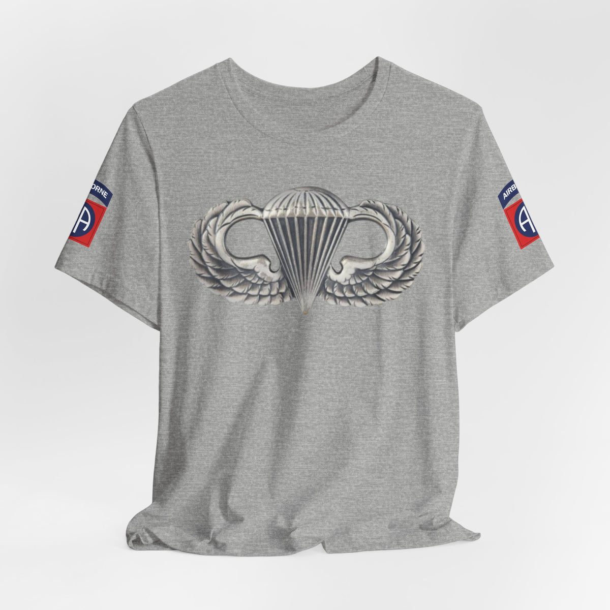 82nd Airborne Basic Wings Both-Sleeve Patch T-Shirt, Airborne Life