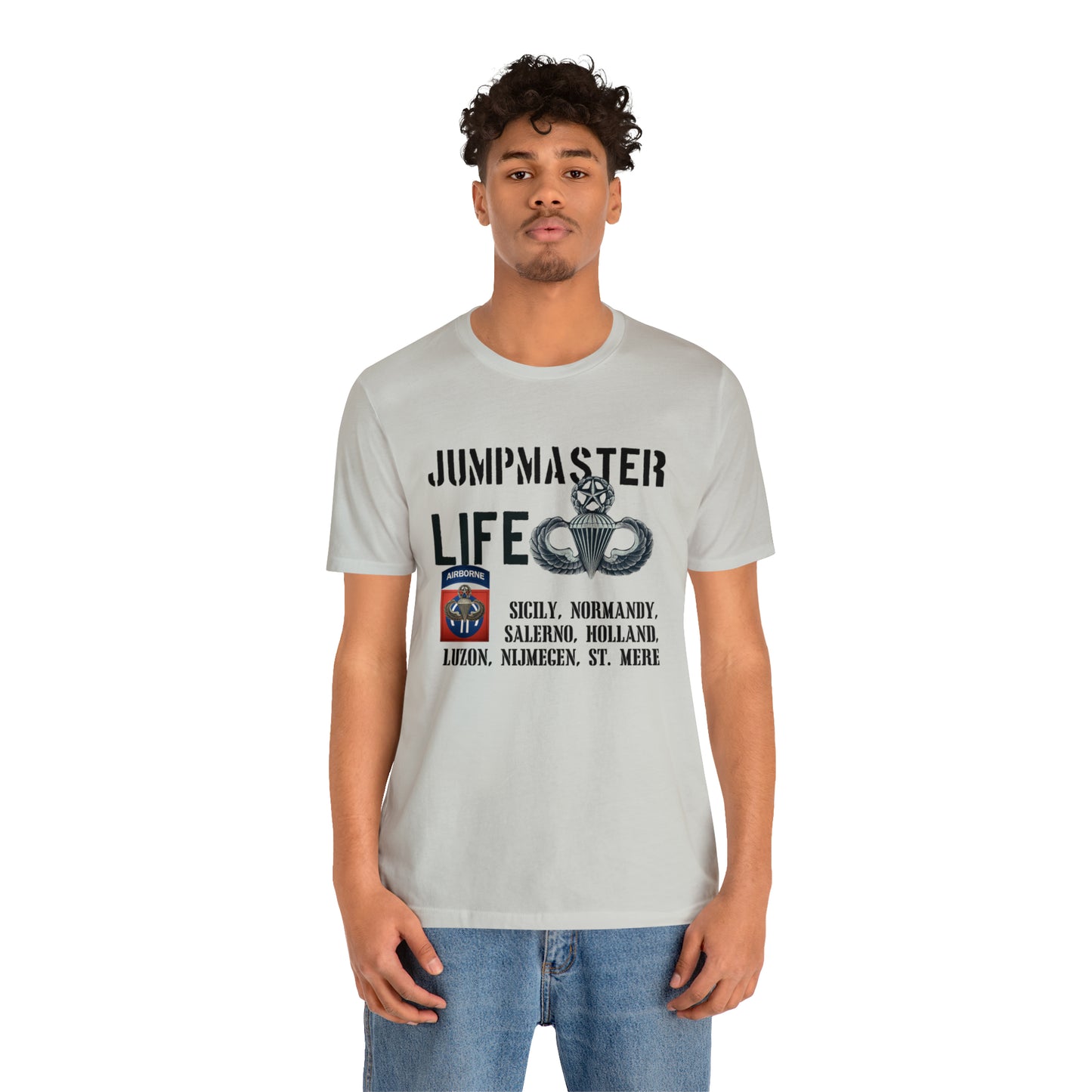 Jumpmaster Life Drop Zones of Fort Bragg Unisex Jersey Short Sleeve Tee