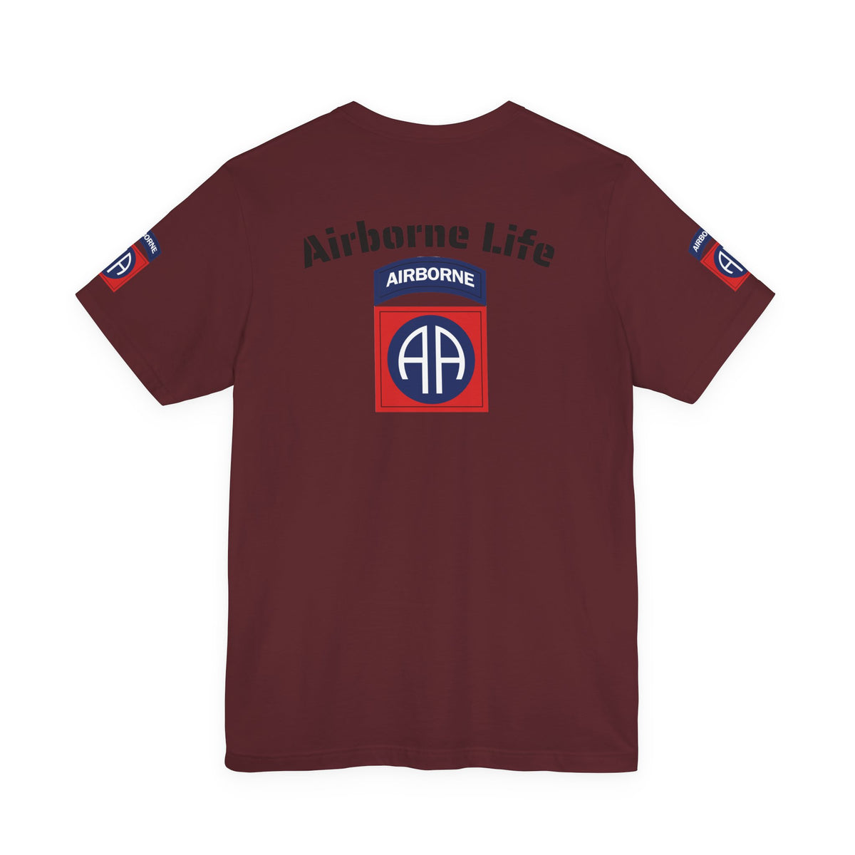 82nd Airborne Basic Wings Both-Sleeve Patch T-Shirt, Airborne Life
