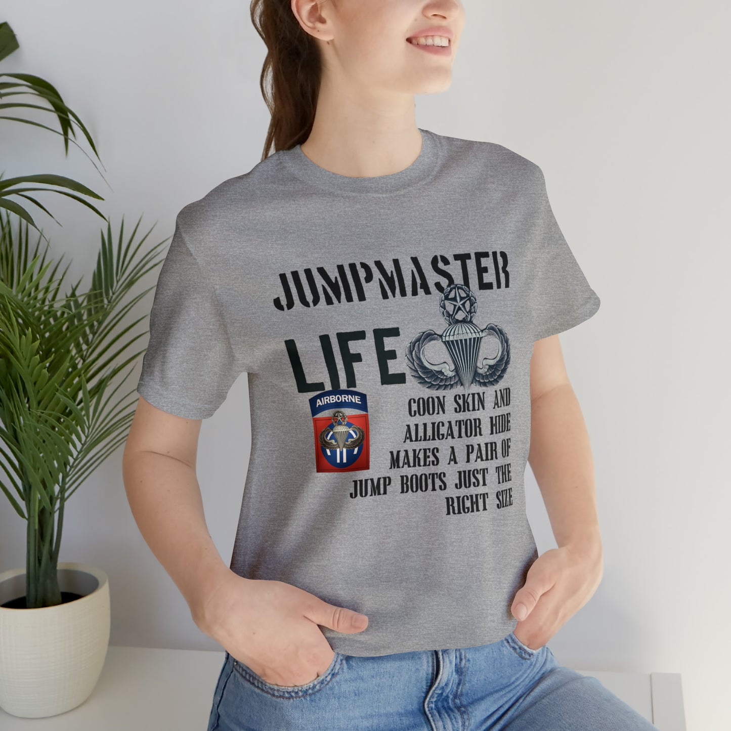 Jumpmaster Life Coonskin and Alligator Hide Unisex Jersey Short Sleeve Tee