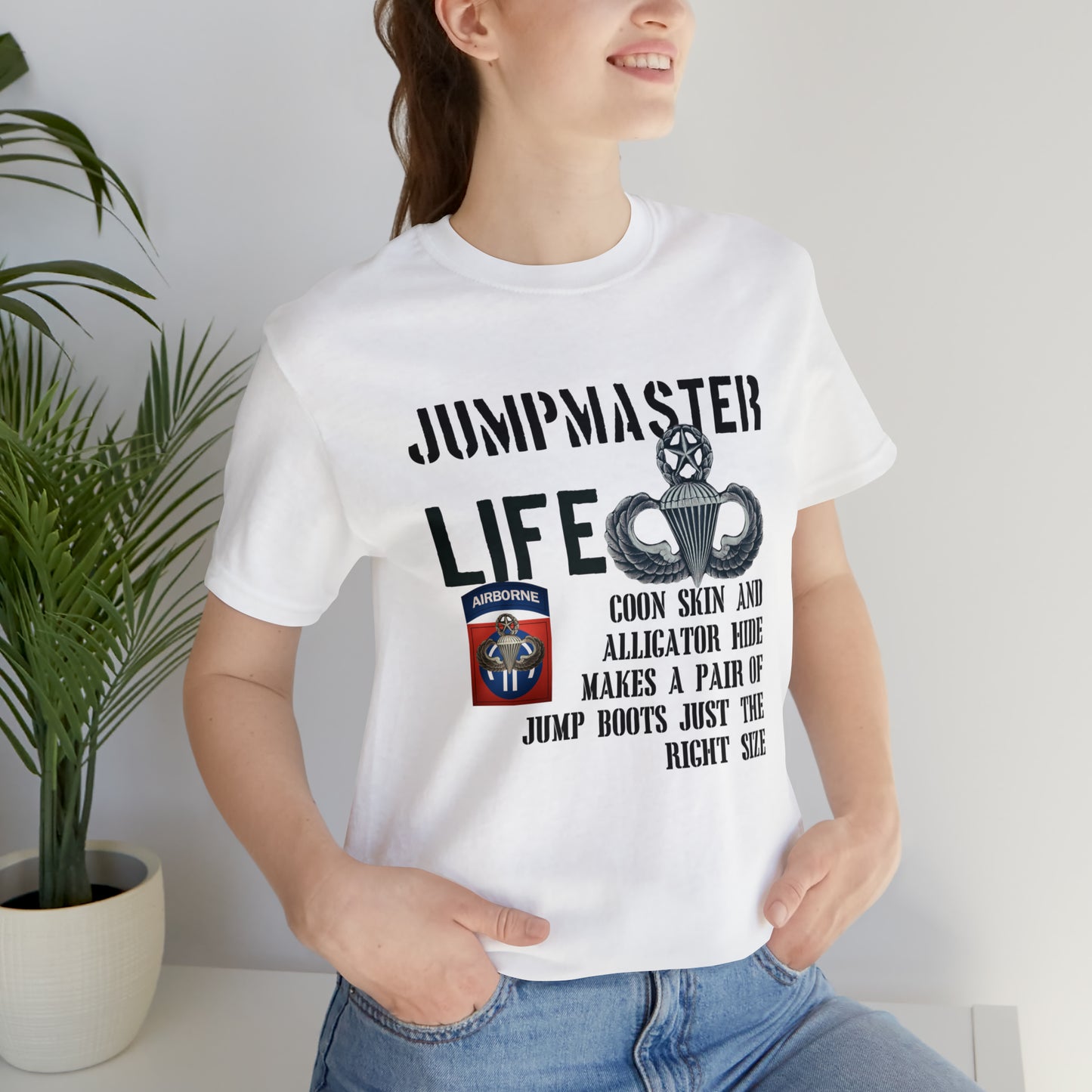 Jumpmaster Life Coonskin and Alligator Hide Unisex Jersey Short Sleeve Tee