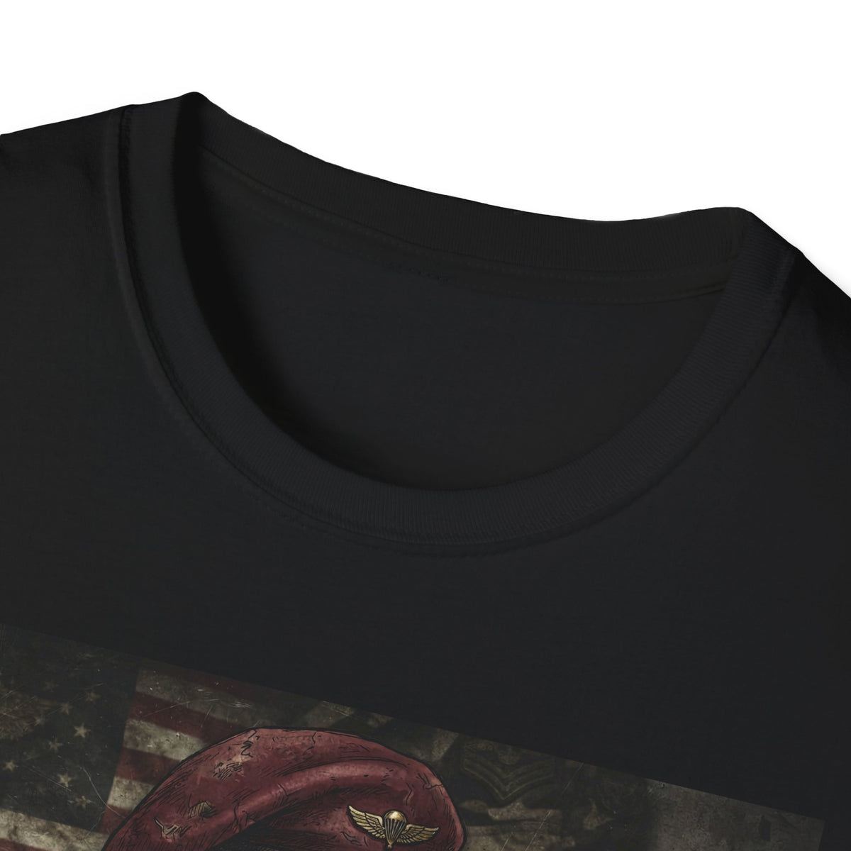 Brett Hunt Paratrooper 82nd Airborne T-Shirt, skull in maroon beret