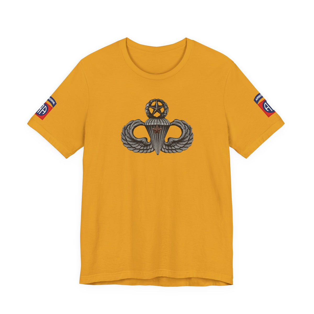 82nd Airborne Master Wings Combat Star Both-Sleeve Patch T-Shirt | Jumpmaster Life Collection