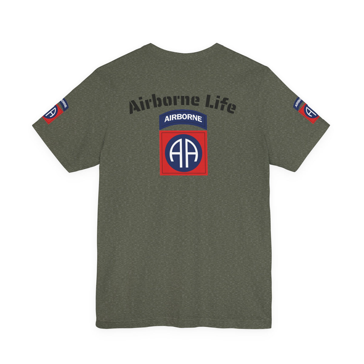 82nd Airborne Basic Wings Both-Sleeve Patch T-Shirt, Airborne Life