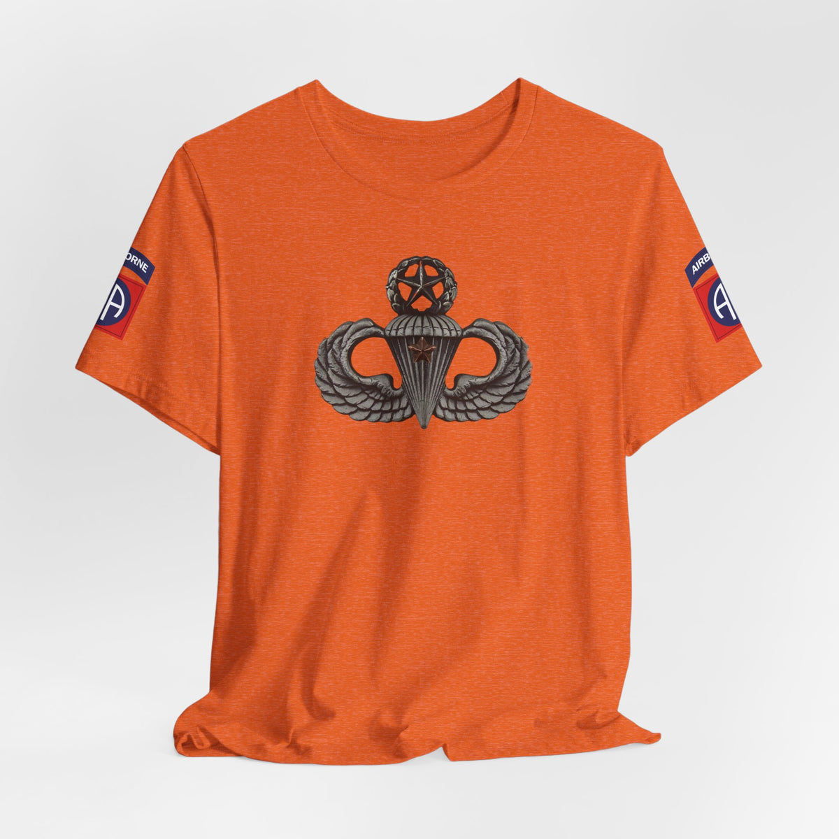 82nd Airborne Master Wings Combat Star Both-Sleeve Patch T-Shirt | Jumpmaster Life Collection