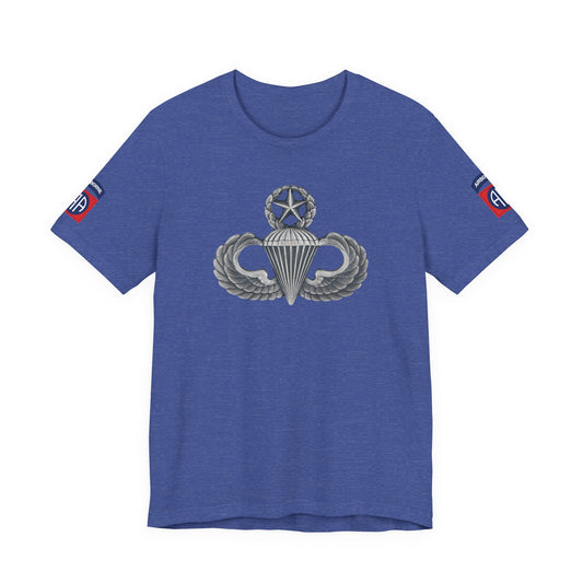 82nd Airborne Master Wings Both-Sleeve Patch T-Shirt | Jumpmaster Life Collection