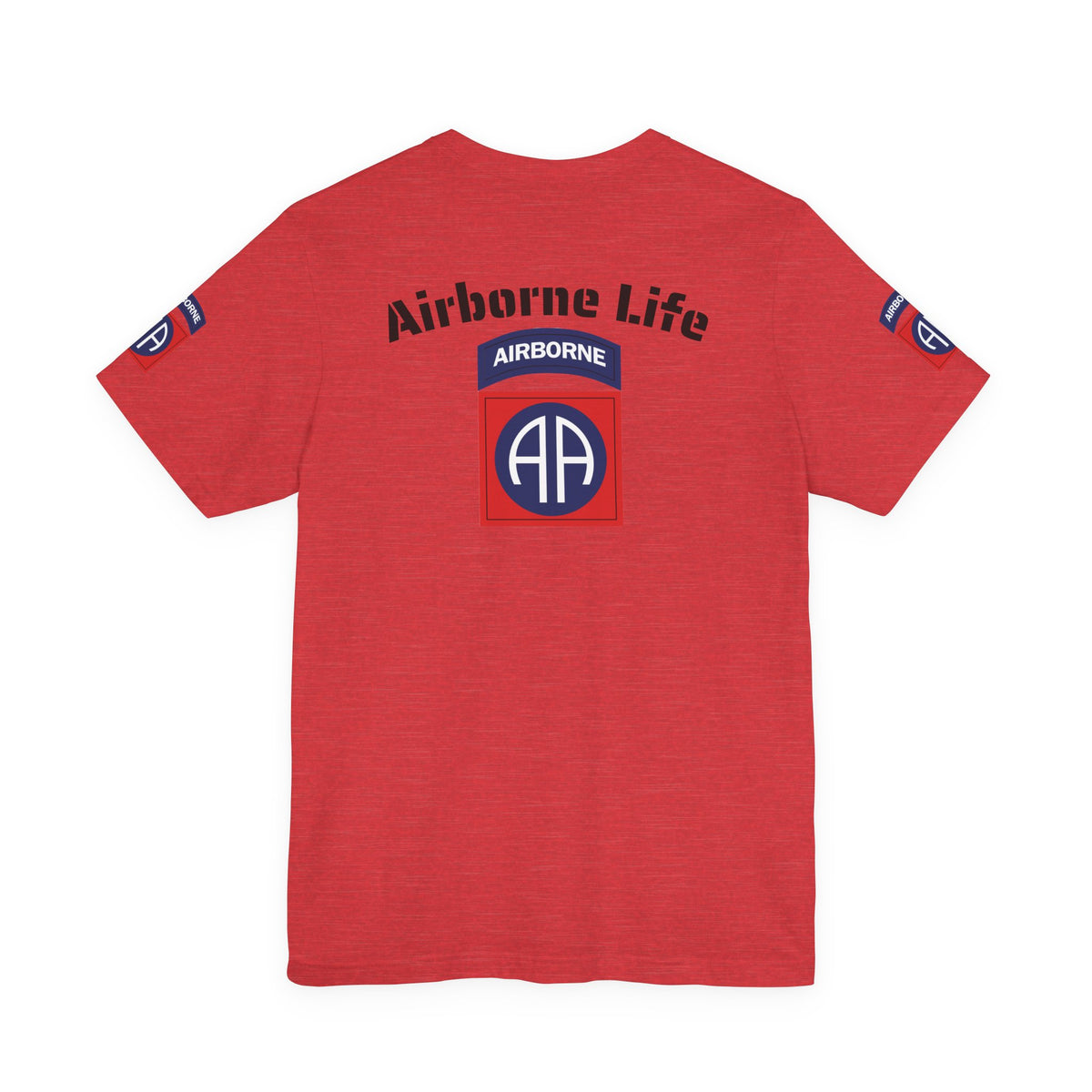 82nd Airborne Basic Wings Both-Sleeve Patch T-Shirt, Airborne Life