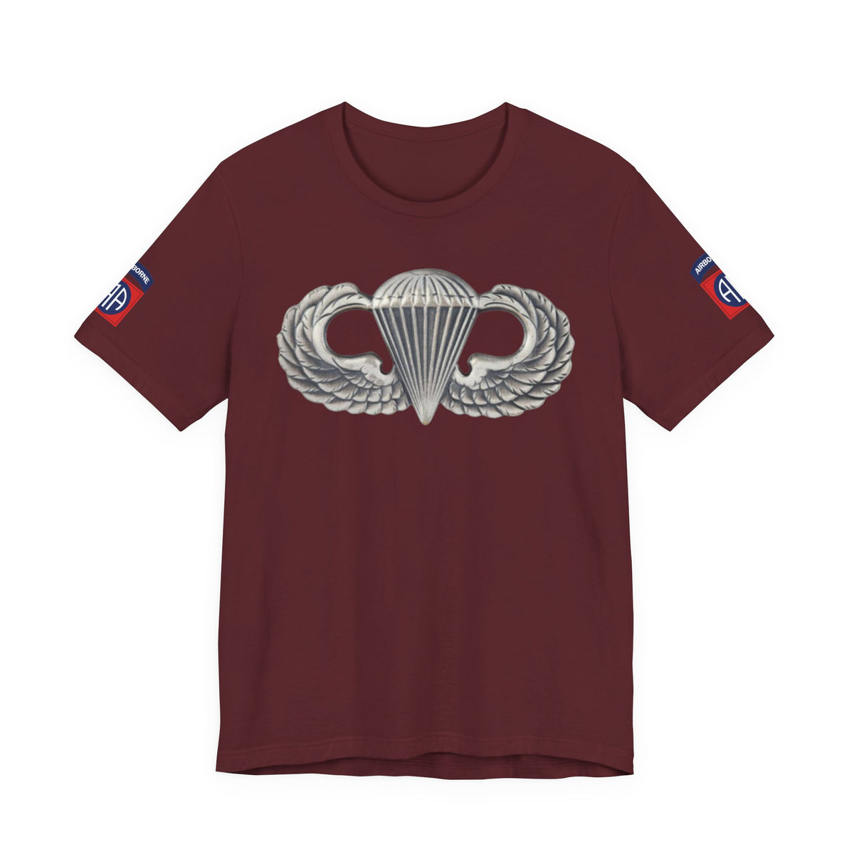 82nd Airborne Basic Wings Both-Sleeve Patch T-Shirt, Airborne Life