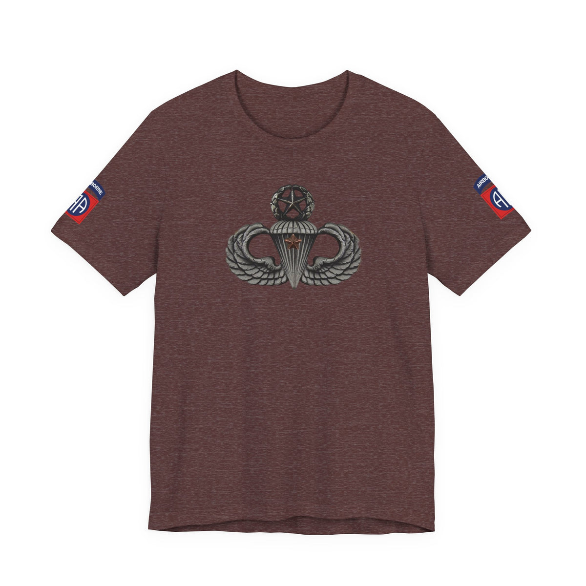82nd Airborne Master Wings Combat Star Both-Sleeve Patch T-Shirt | Jumpmaster Life Collection