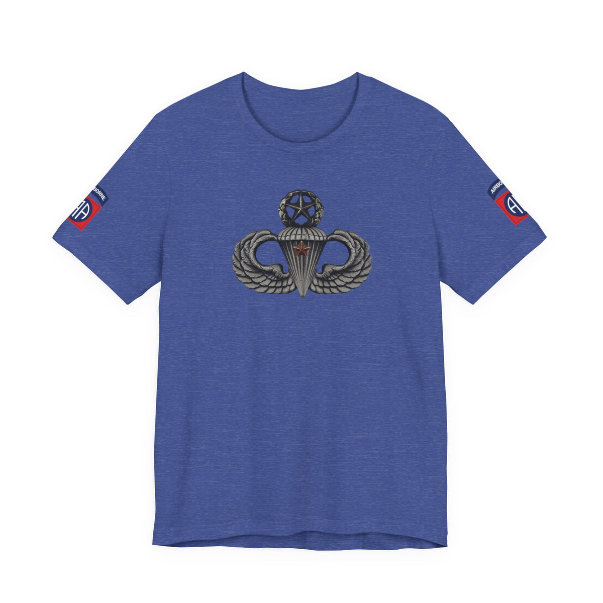 82nd Airborne Master Wings Combat Star Both-Sleeve Patch T-Shirt | Jumpmaster Life Collection