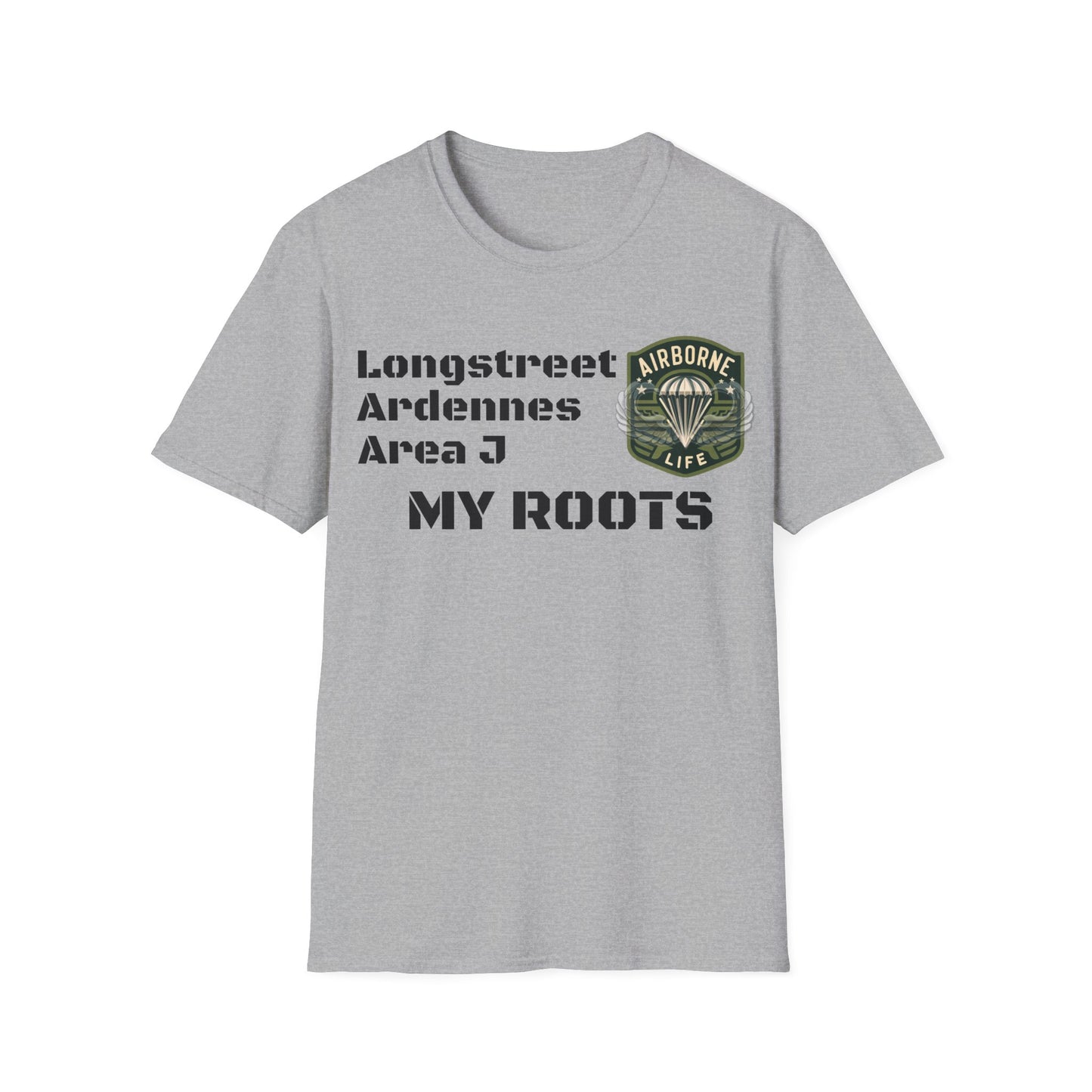 Longstreet Ardennes Area J Airborne Life Unisex Softstyle T-Shirt
