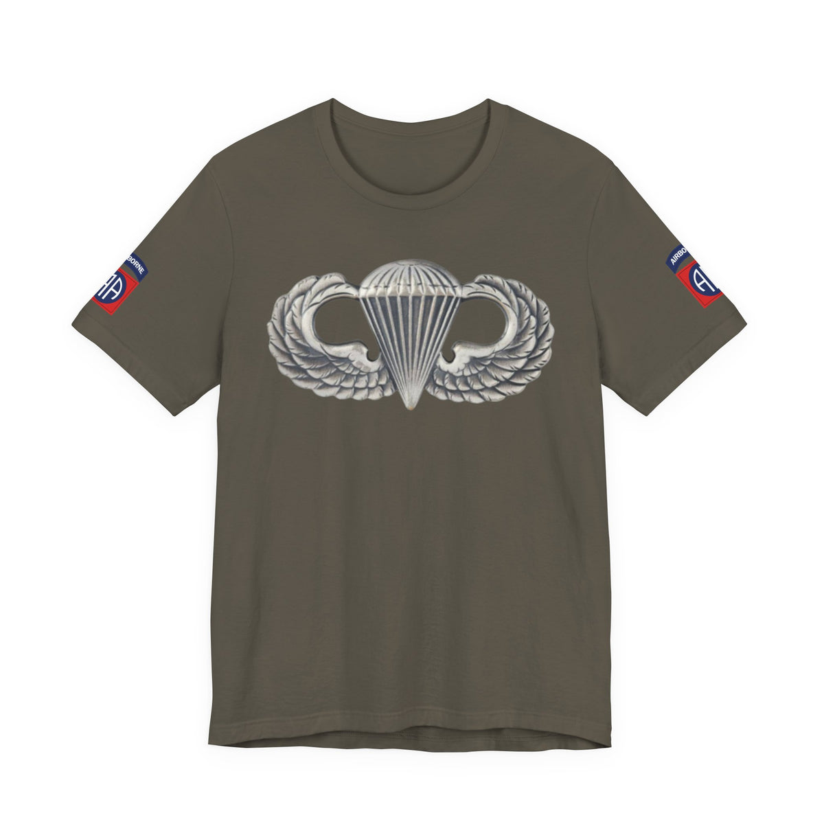 82nd Airborne Basic Wings Both-Sleeve Patch T-Shirt, Airborne Life