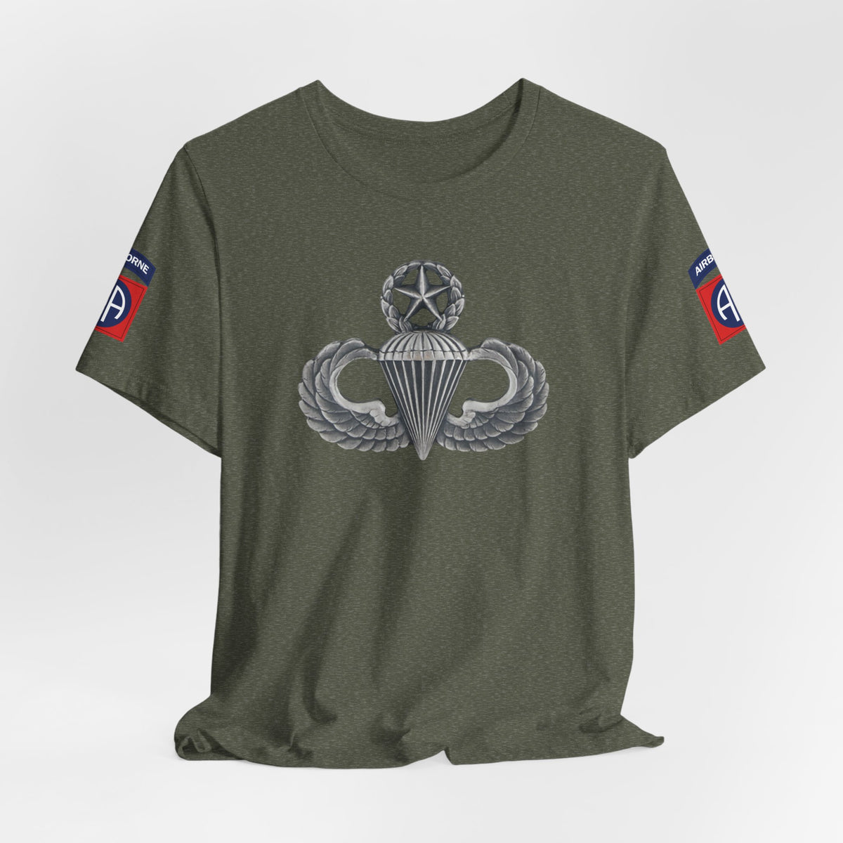 82nd Airborne Master Wings Both-Sleeve Patch T-Shirt | Jumpmaster Life Collection