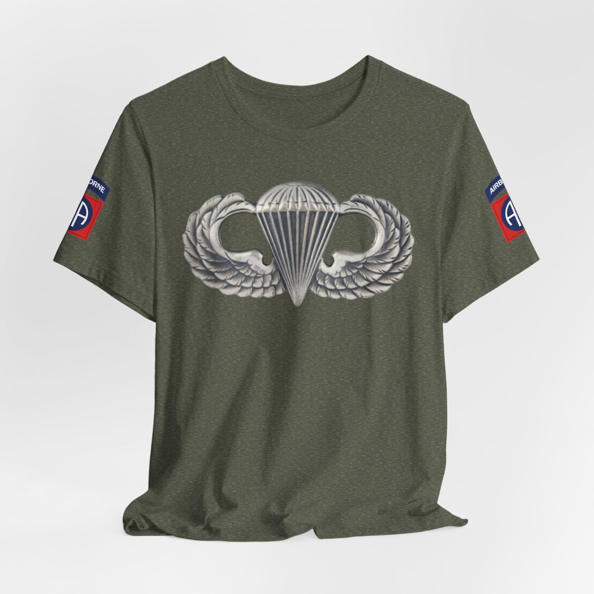 82nd Airborne Basic Wings Both-Sleeve Patch T-Shirt, Airborne Life