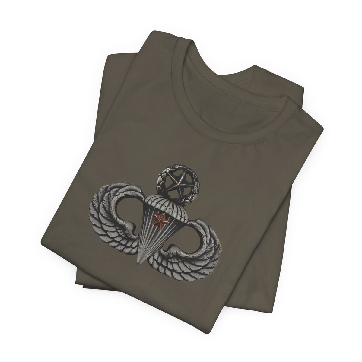 82nd Airborne Master Wings Combat Star Both-Sleeve Patch T-Shirt | Jumpmaster Life Collection