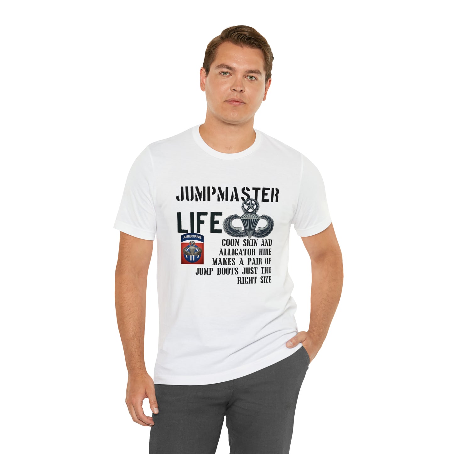 Jumpmaster Life Coonskin and Alligator Hide Unisex Jersey Short Sleeve Tee