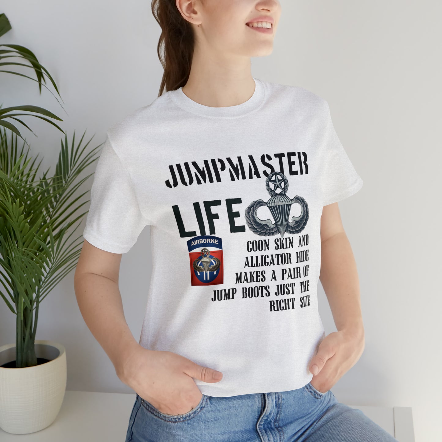 Jumpmaster Life Coonskin and Alligator Hide Unisex Jersey Short Sleeve Tee