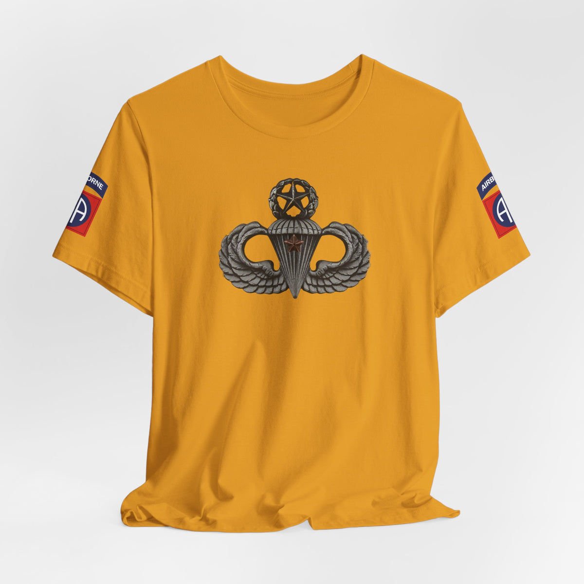 82nd Airborne Master Wings Combat Star Both-Sleeve Patch T-Shirt | Jumpmaster Life Collection