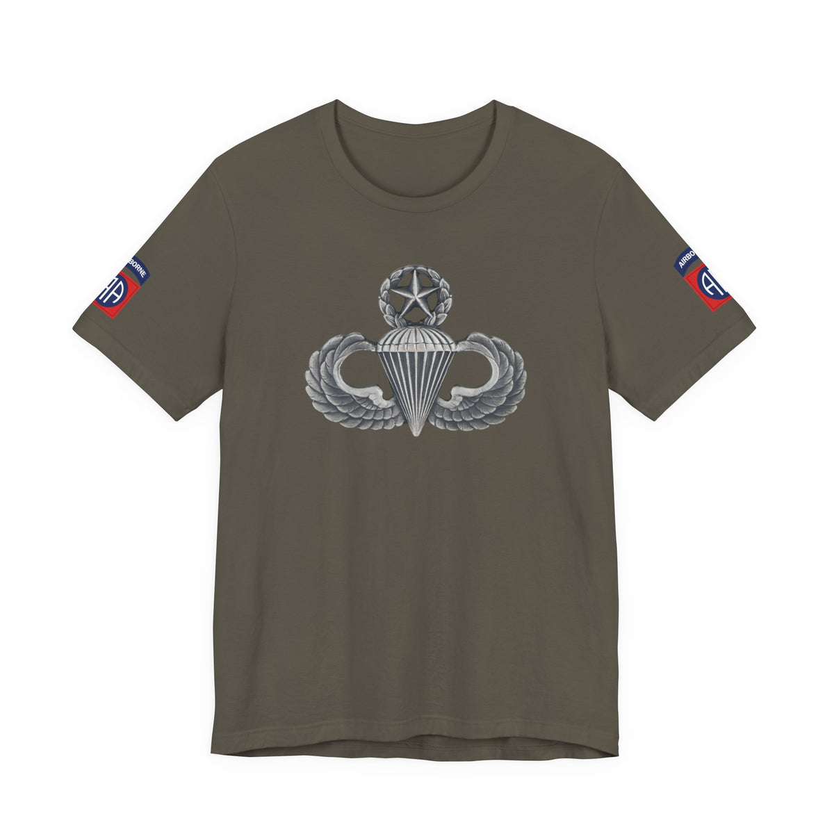 82nd Airborne Master Wings Both-Sleeve Patch T-Shirt | Jumpmaster Life Collection