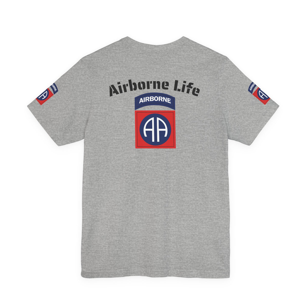 82nd Airborne Basic Wings Both-Sleeve Patch T-Shirt, Airborne Life