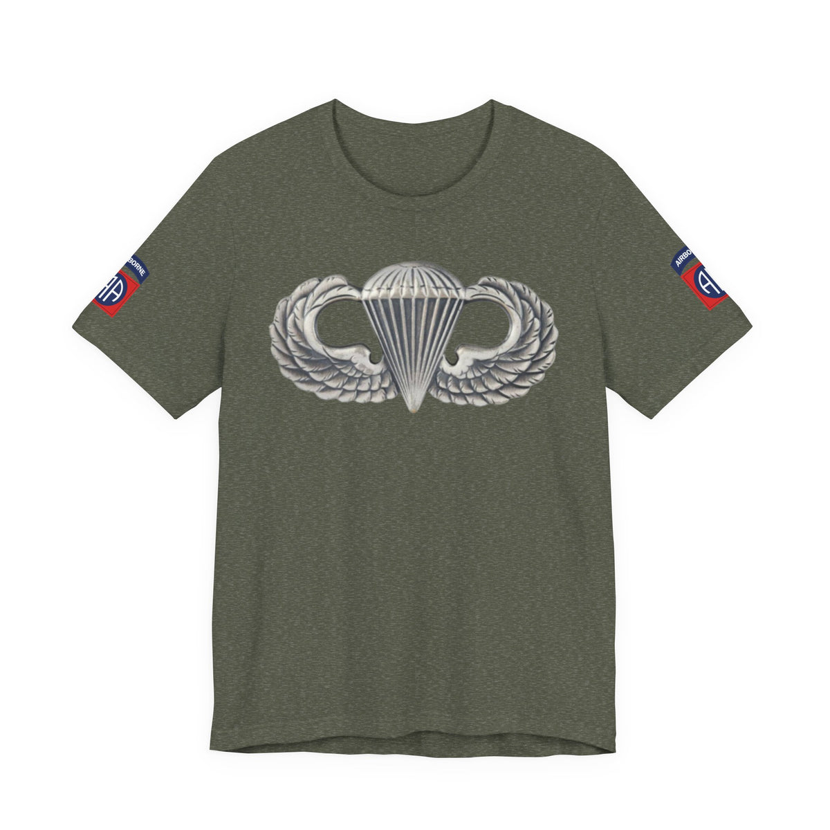 82nd Airborne Basic Wings Both-Sleeve Patch T-Shirt, Airborne Life