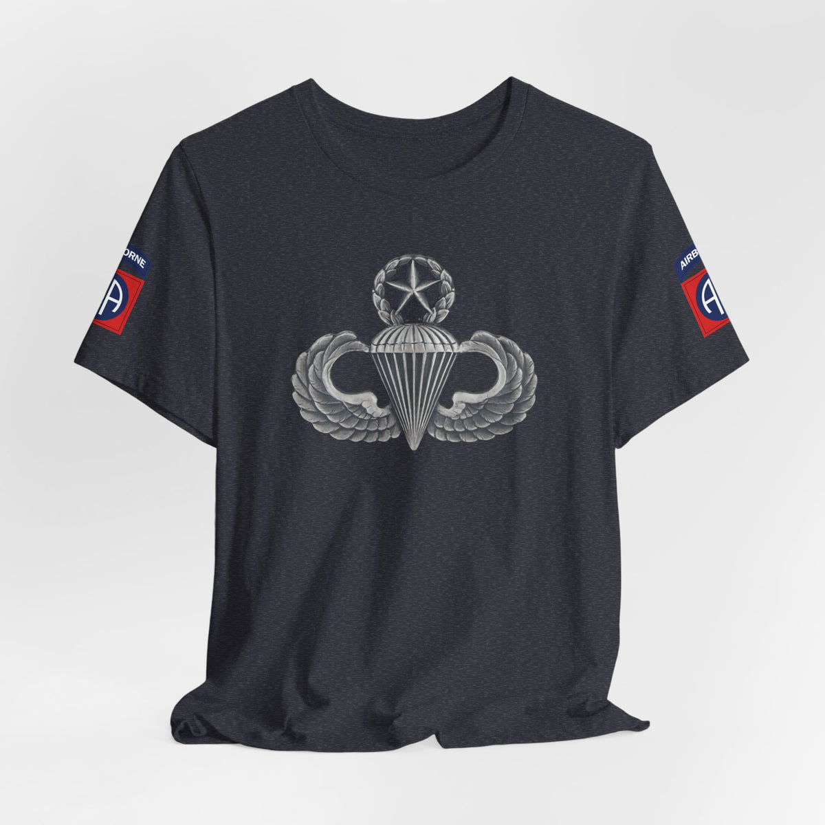 82nd Airborne Master Wings Both-Sleeve Patch T-Shirt | Jumpmaster Life Collection