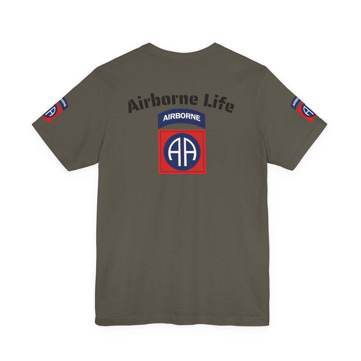 82nd Airborne Basic Wings Both-Sleeve Patch T-Shirt, Airborne Life