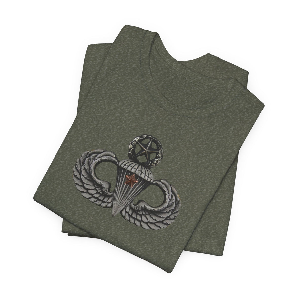 82nd Airborne Master Wings Combat Star Both-Sleeve Patch T-Shirt | Jumpmaster Life Collection