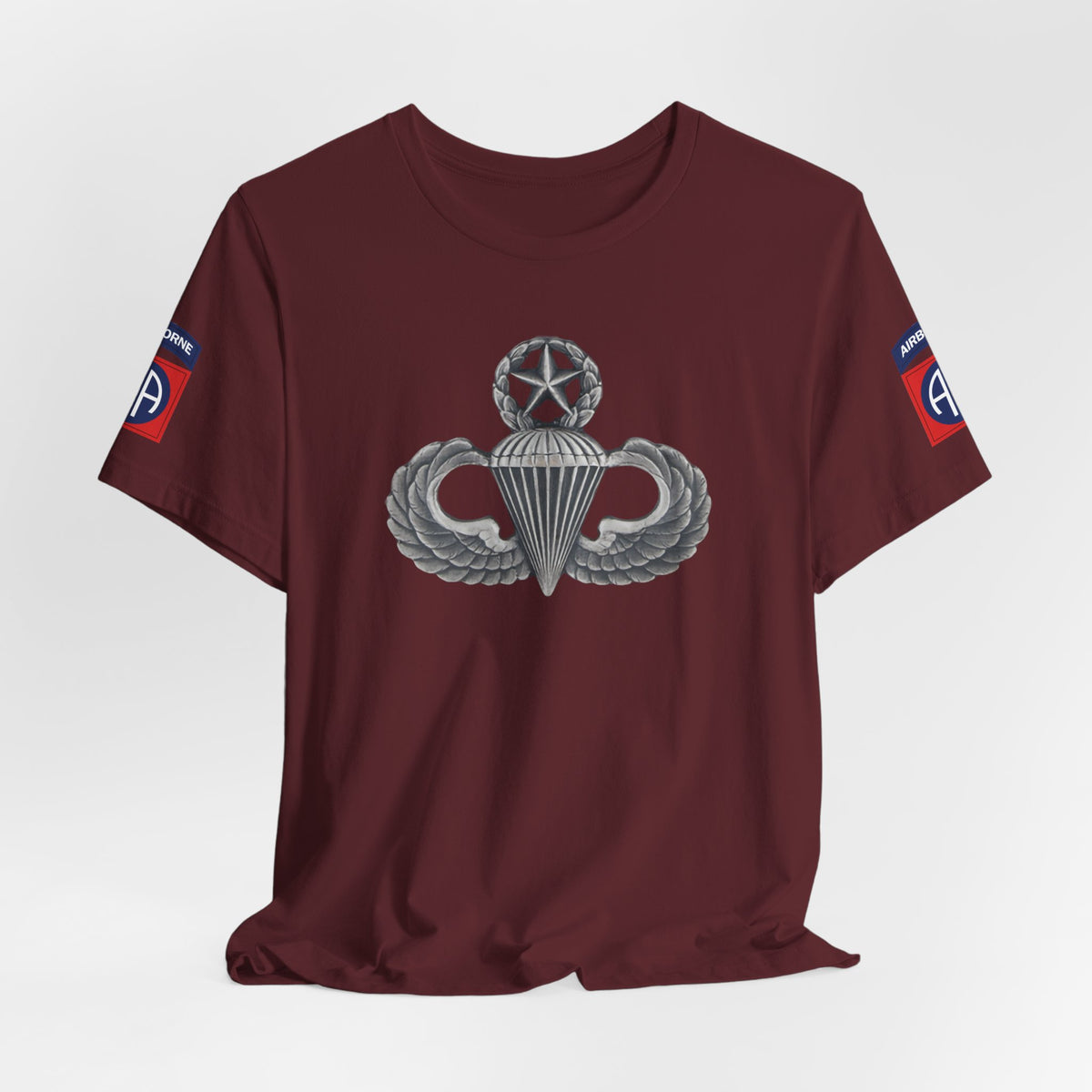 82nd Airborne Master Wings Both-Sleeve Patch T-Shirt | Jumpmaster Life Collection