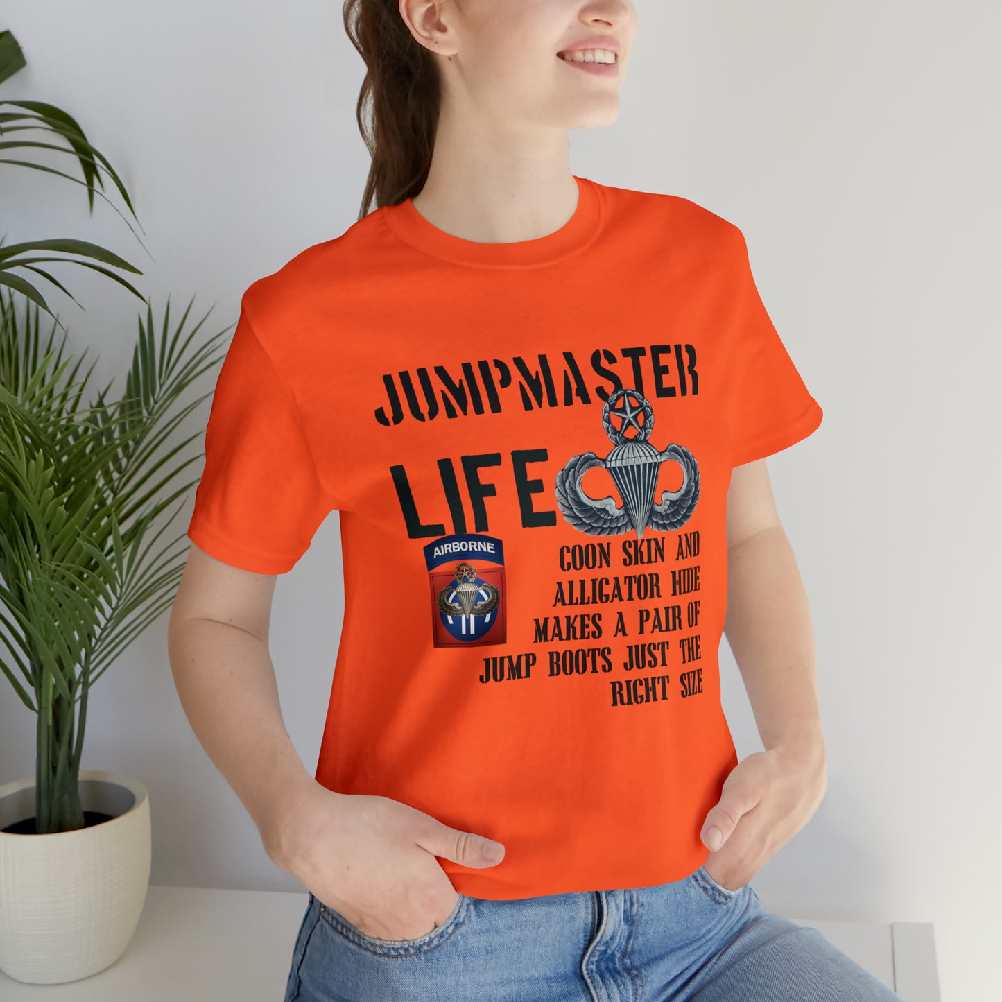 Jumpmaster Life Coonskin and Alligator Hide Unisex Jersey Short Sleeve Tee