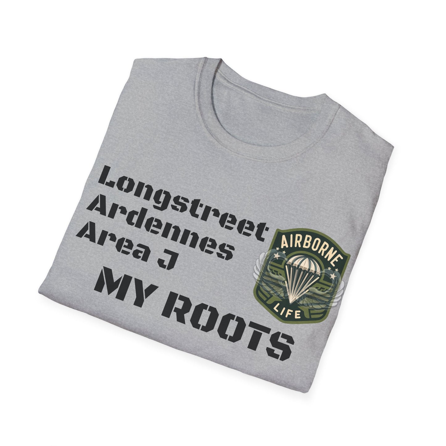 Longstreet Ardennes Area J Airborne Life Unisex Softstyle T-Shirt